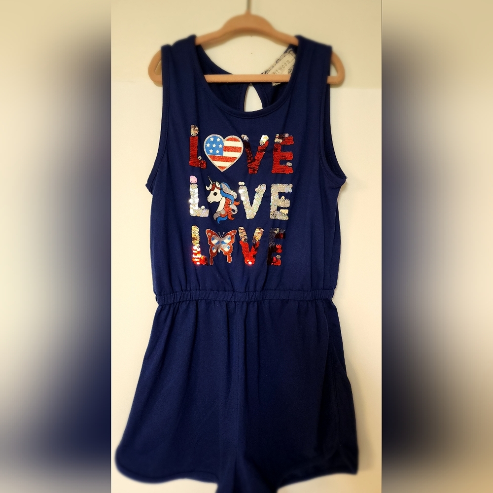 4th of July/ Patriotic romper for girls